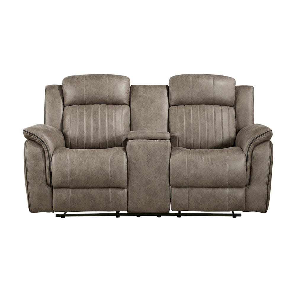 Homelegance  - Centeroak Double Reclining Love Seat W/ Center Console in Sandy Brown - 9479SDB-2  view 1