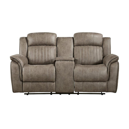 Homelegance  - Centeroak Double Reclining Love Seat W/ Center Console in Sandy Brown - 9479SDB-2  view 1