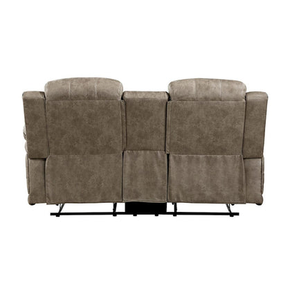 Homelegance  - Centeroak Double Reclining Love Seat W/ Center Console in Sandy Brown - 9479SDB-2  view 4