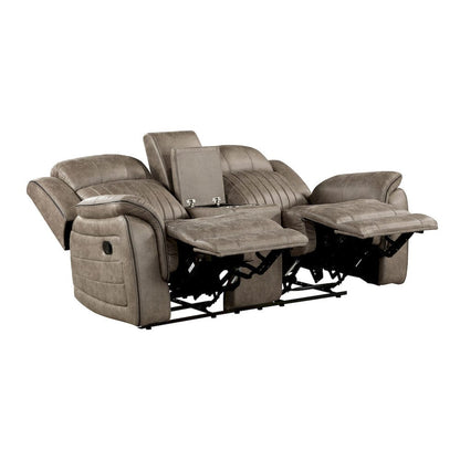 Homelegance  - Centeroak Double Reclining Love Seat W/ Center Console in Sandy Brown - 9479SDB-2  view 5