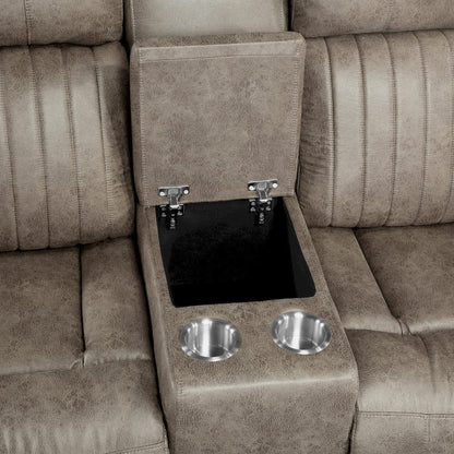 Homelegance  - Centeroak Double Reclining Love Seat W/ Center Console in Sandy Brown - 9479SDB-2  view 11