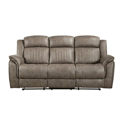 Homelegance  - Centeroak Double Reclining Sofa in Sandy Brown - 9479SDB-3  view 1