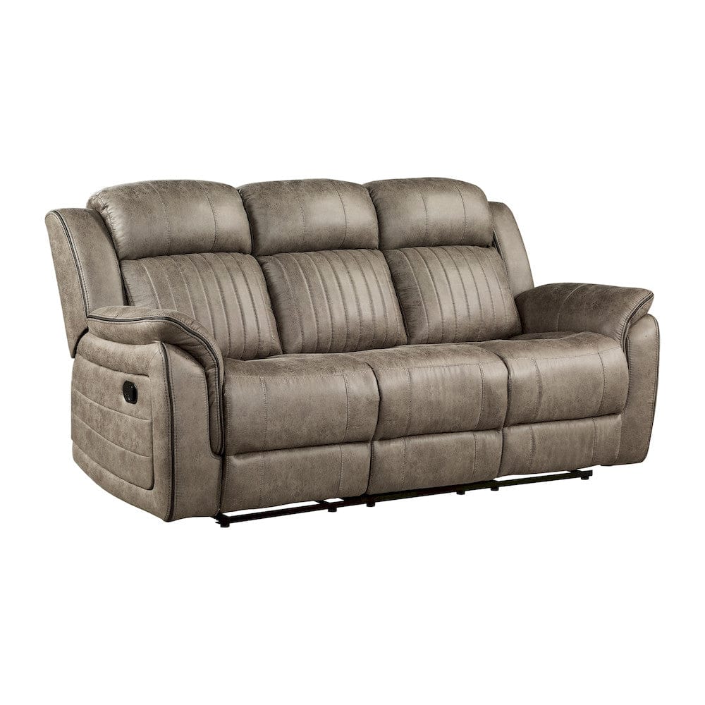 Homelegance  - Centeroak Double Reclining Sofa in Sandy Brown - 9479SDB-3  view 3