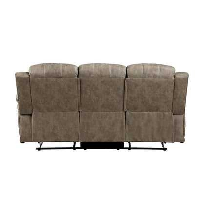 Homelegance  - Centeroak Double Reclining Sofa in Sandy Brown - 9479SDB-3  view 4