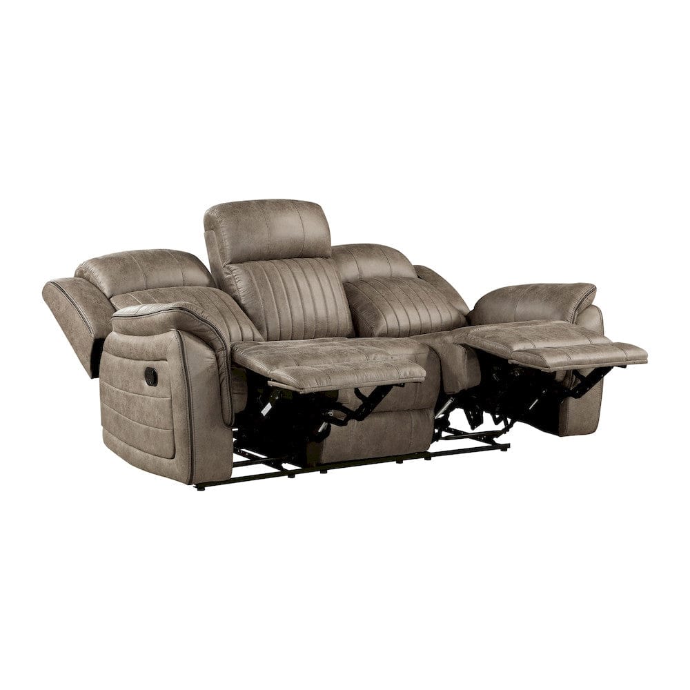 Homelegance  - Centeroak Double Reclining Sofa in Sandy Brown - 9479SDB-3  view 5