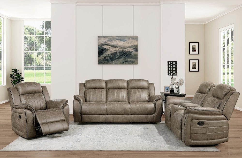Homelegance  - Centeroak Double Reclining Sofa in Sandy Brown - 9479SDB-3  view 7