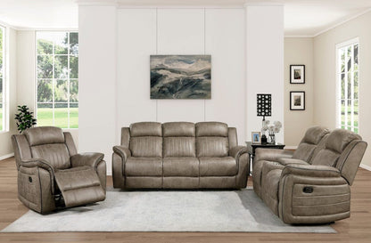 Homelegance  - Centeroak Double Reclining Sofa in Sandy Brown - 9479SDB-3  view 7