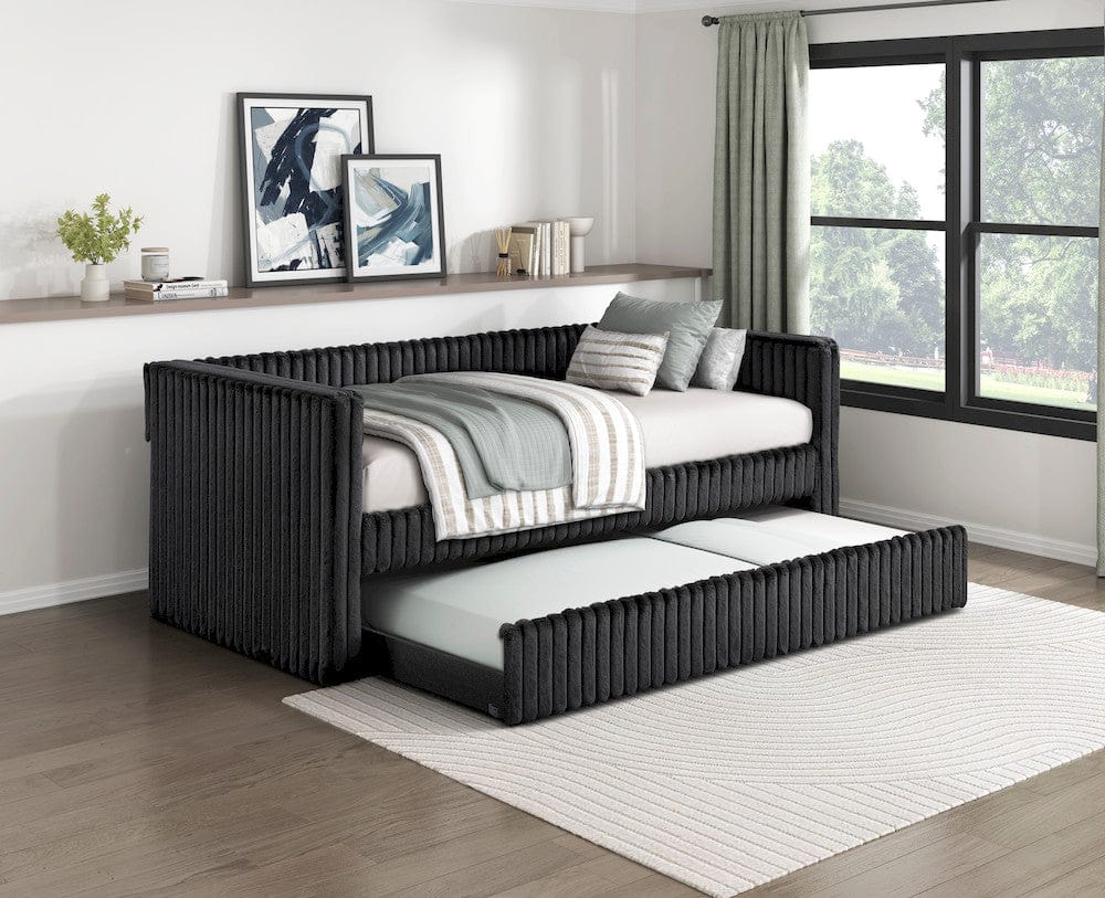 Homelegance  - Chapman Daybed W/ Trundle in Black - 4655BLKx  view 5