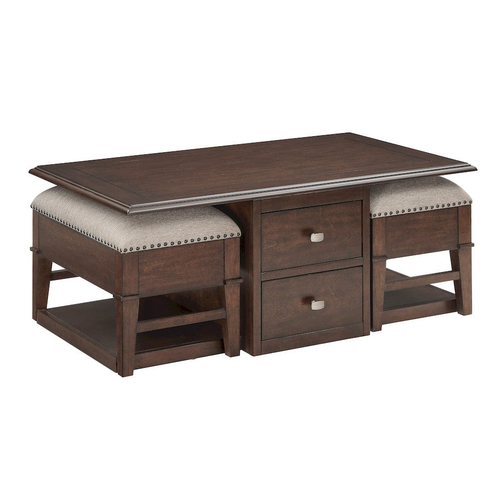 Homelegance  - Claremore Cocktail Table W/ Two Ottomans in Beige - 3500-30  view 1