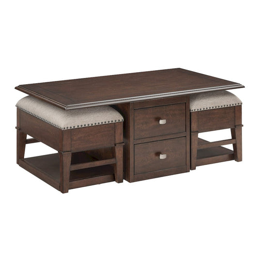 Homelegance  - Claremore Cocktail Table W/ Two Ottomans in Beige - 3500-30  view 1