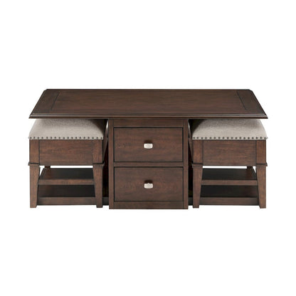 Homelegance  - Claremore Cocktail Table W/ Two Ottomans in Beige - 3500-30  view 3