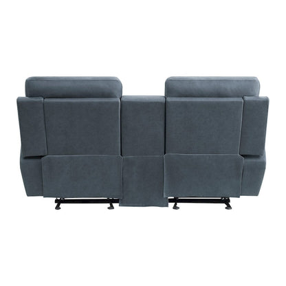 Homelegance  - Clifton Double Glider Reclining Love Seat W/ Center Console in Blue - 9301BUE-2  view 3