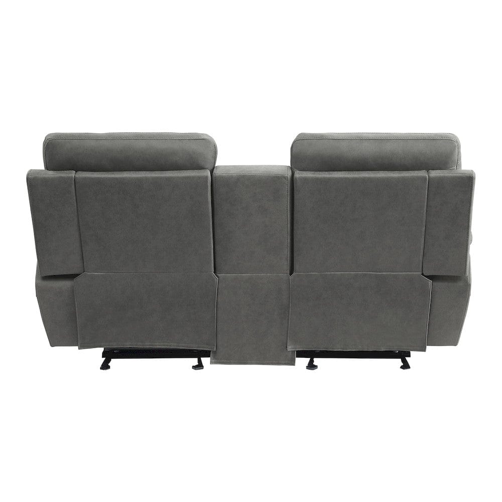 Homelegance  - Clifton Double Glider Reclining Love Seat W/ Center Console in Pewter - 9301GRY-2  view 3