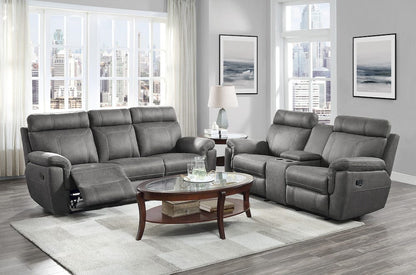 Homelegance  - Clifton Double Glider Reclining Love Seat W/ Center Console in Pewter - 9301GRY-2  view 6