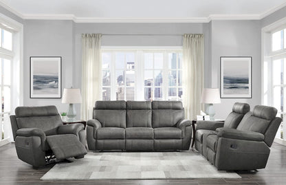 Homelegance  - Clifton Double Glider Reclining Love Seat W/ Center Console in Pewter - 9301GRY-2  view 7