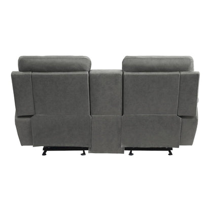 Homelegance  - Clifton Double Glider Reclining Love Seat W/ Center Console in Pewter - 9301GRY-2  view 10