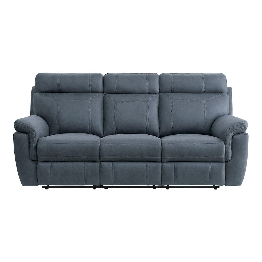 Homelegance  - Clifton Double Reclining Sofa W/ Center Drop-Down Cup Holders in Blue - 9301BUE-3  view 1