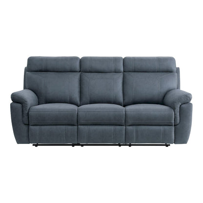 Homelegance  - Clifton Double Reclining Sofa W/ Center Drop-Down Cup Holders in Blue - 9301BUE-3  view 1