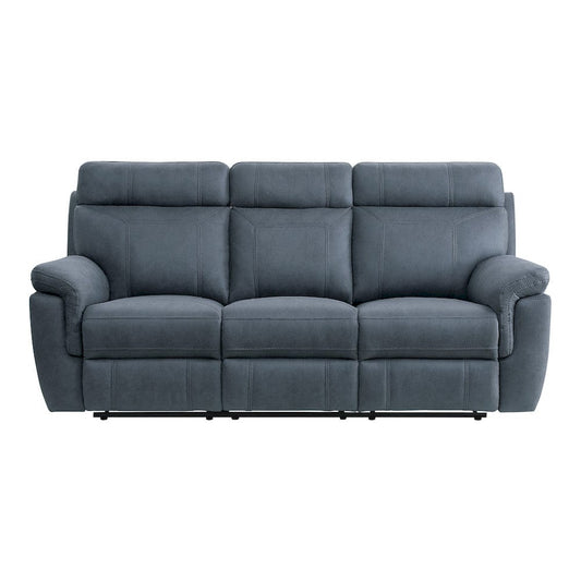 Homelegance  - Clifton Double Reclining Sofa W/ Center Drop-Down Cup Holders in Blue - 9301BUE-3  view 1