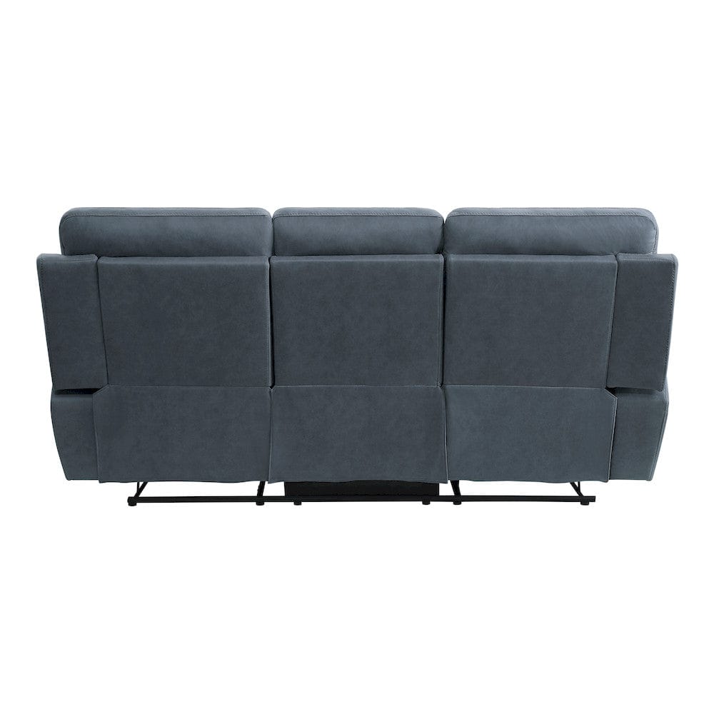 Homelegance  - Clifton Double Reclining Sofa W/ Center Drop-Down Cup Holders in Blue - 9301BUE-3  view 3