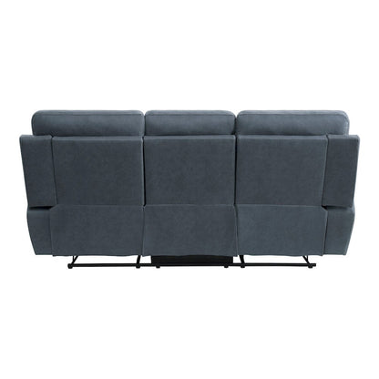 Homelegance  - Clifton Double Reclining Sofa W/ Center Drop-Down Cup Holders in Blue - 9301BUE-3  view 3