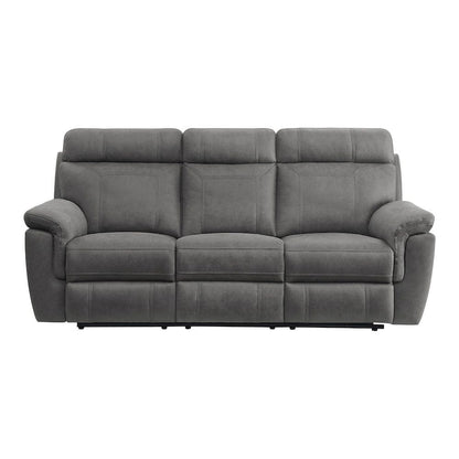Homelegance  - Clifton Double Reclining Sofa W/ Center Drop-Down Cup Holders in Pewter - 9301GRY-3  view 1