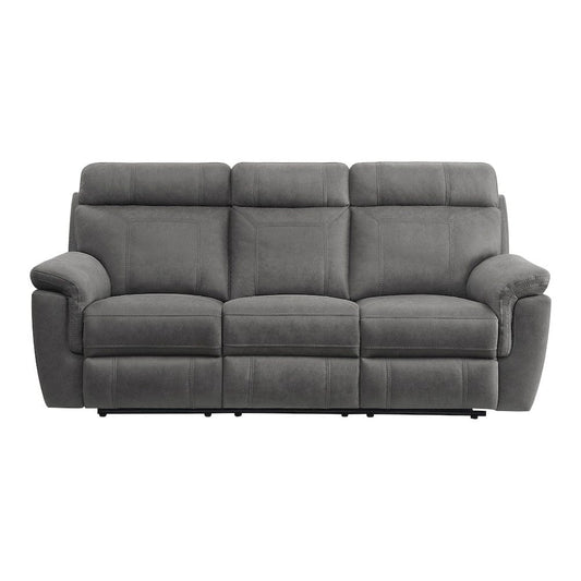 Homelegance  - Clifton Double Reclining Sofa W/ Center Drop-Down Cup Holders in Pewter - 9301GRY-3  view 1
