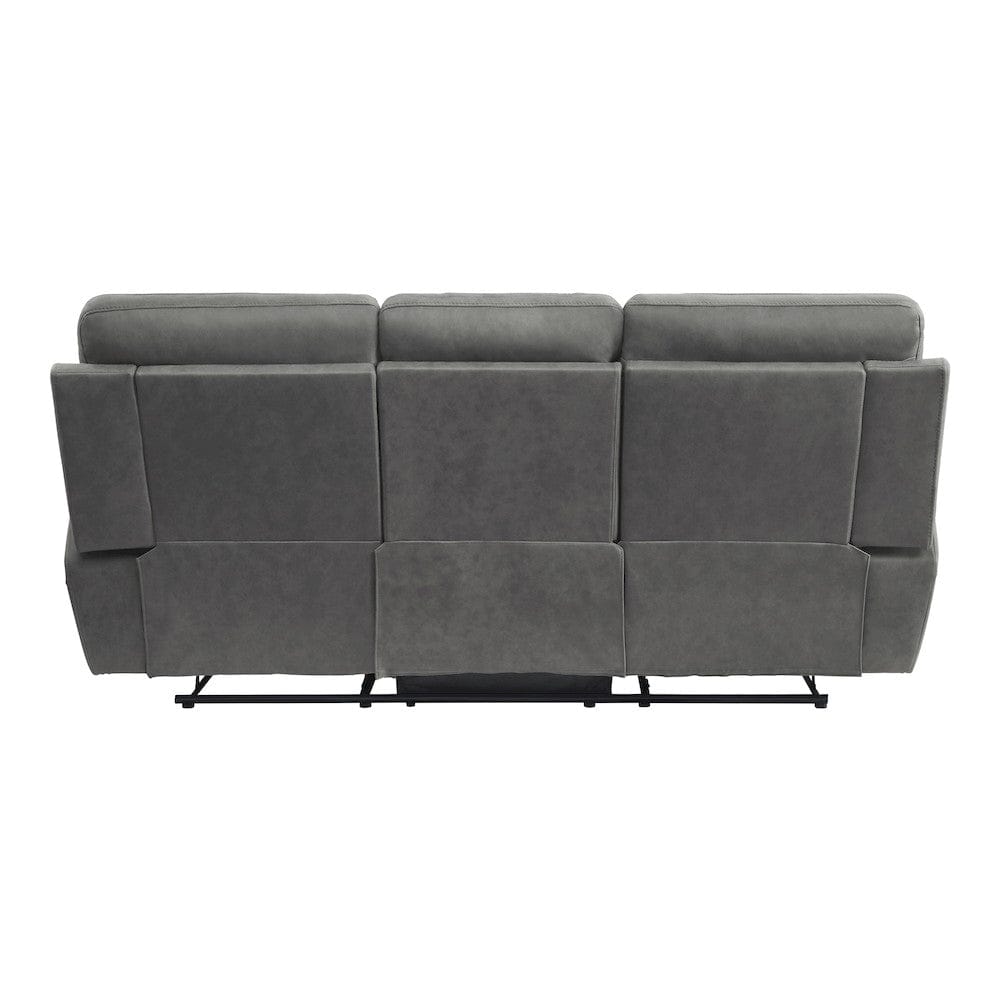 Homelegance  - Clifton Double Reclining Sofa W/ Center Drop-Down Cup Holders in Pewter - 9301GRY-3  view 2