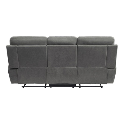 Homelegance  - Clifton Double Reclining Sofa W/ Center Drop-Down Cup Holders in Pewter - 9301GRY-3  view 2