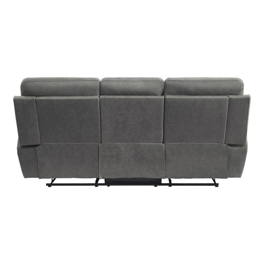 Homelegance  - Clifton Double Reclining Sofa W/ Center Drop-Down Cup Holders in Pewter - 9301GRY-3  view 2