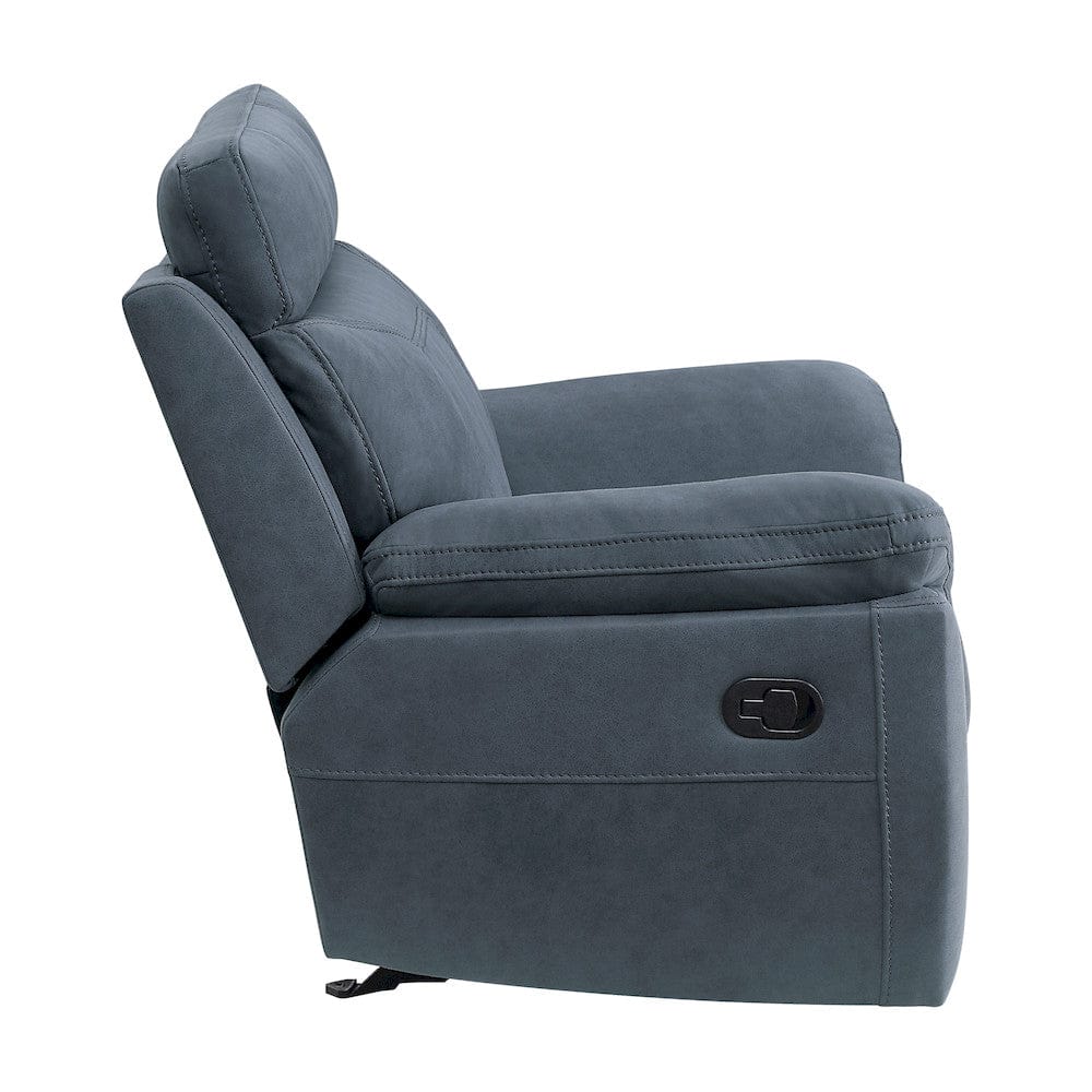Homelegance  - Clifton Glider Reclining Chair in Blue - 9301BUE-1  view 3