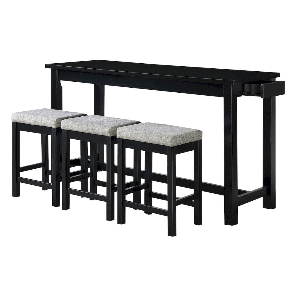 Homelegance  - Connected 4-Piece Pack Counter Height Set in Black - 5713BK  view 1