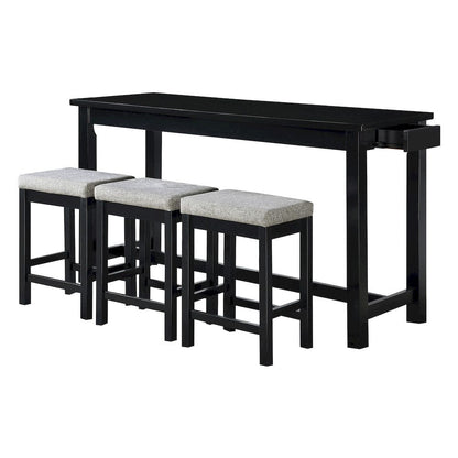 Homelegance  - Connected 4-Piece Pack Counter Height Set in Black - 5713BK  view 1