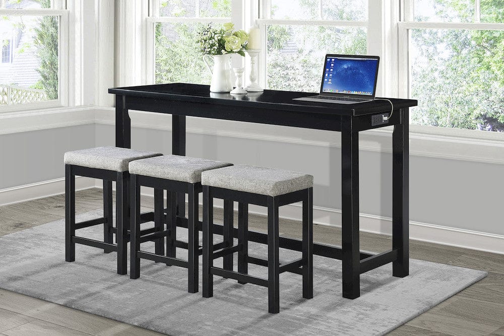 Homelegance  - Connected 4-Piece Pack Counter Height Set in Black - 5713BK  view 5