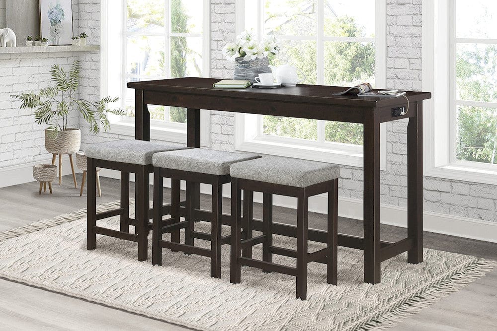 Homelegance  - Connected 4-Piece Pack Counter Height Set in Espresso - 5713ES  view 4