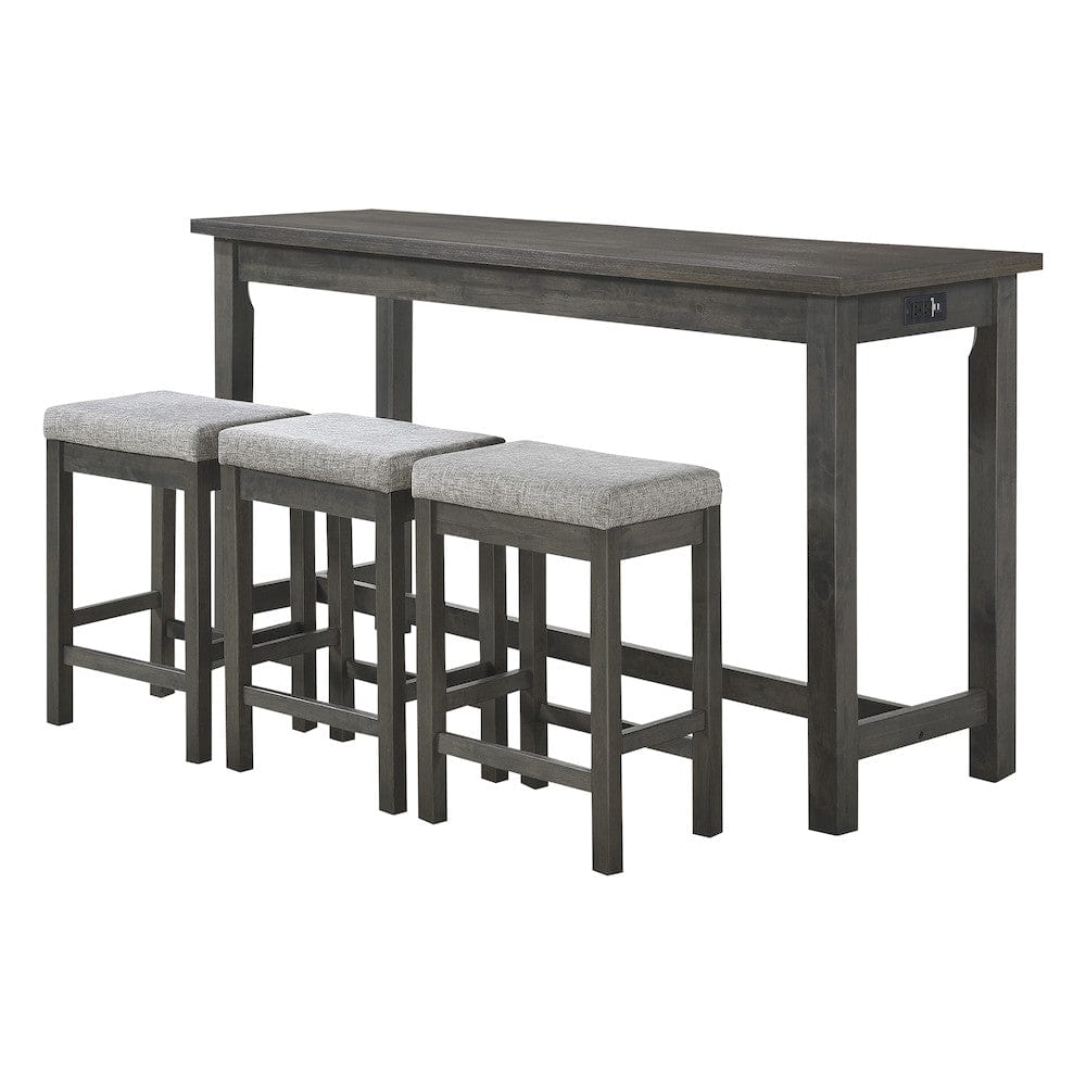 Homelegance  - Connected 4-Piece Pack Counter Height Set in Gray - 5713GY  view 1