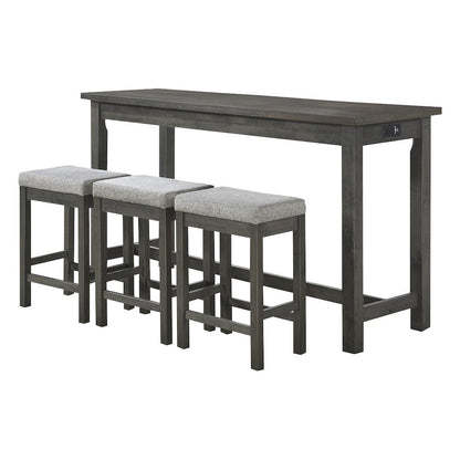 Homelegance  - Connected 4-Piece Pack Counter Height Set in Gray - 5713GY  view 1