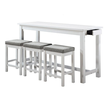 Homelegance  - Connected 4-Piece Pack Counter Height Set in White - 5713WT  view 1
