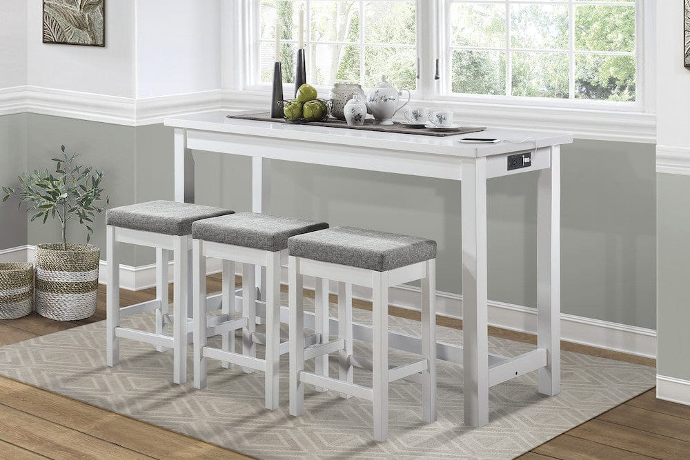 Homelegance  - Connected 4-Piece Pack Counter Height Set in White - 5713WT  view 7