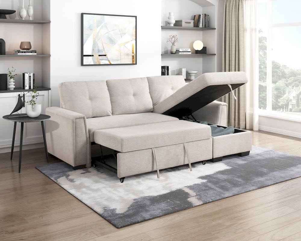 Homelegance  - Convene 2-Piece Sectional W/ Reversible Chaise and Pull-out Bed - 9145PWTx32AVC  view 3