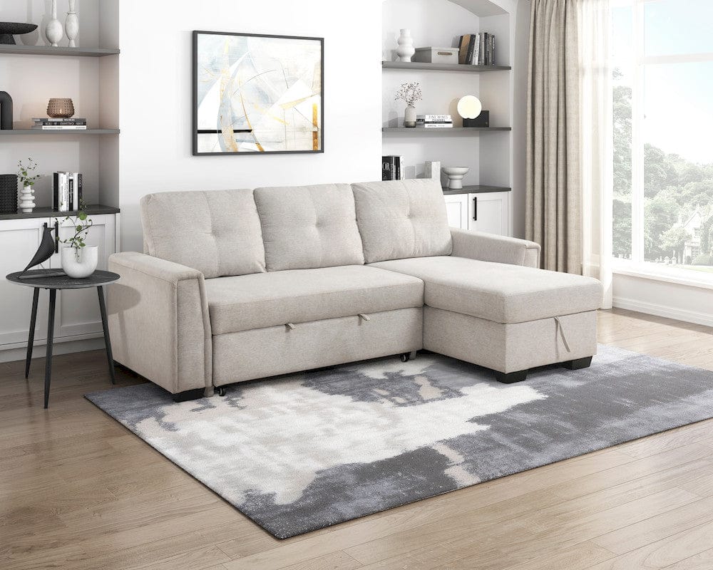 Homelegance  - Convene 2-Piece Sectional W/ Reversible Chaise and Pull-out Bed - 9145PWTx32AVC  view 6