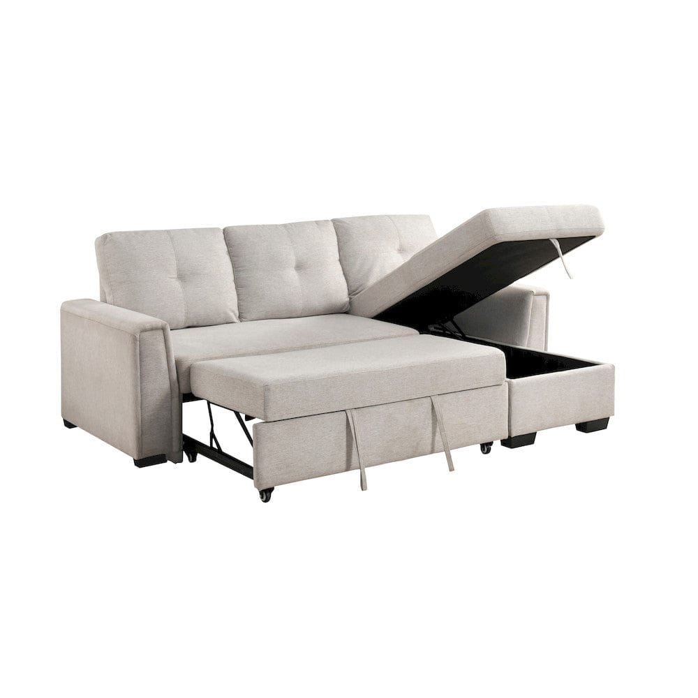 Homelegance  - Convene 2-Piece Sectional W/ Reversible Chaise and Pull-out Bed - 9145PWTx32AVC  view 9