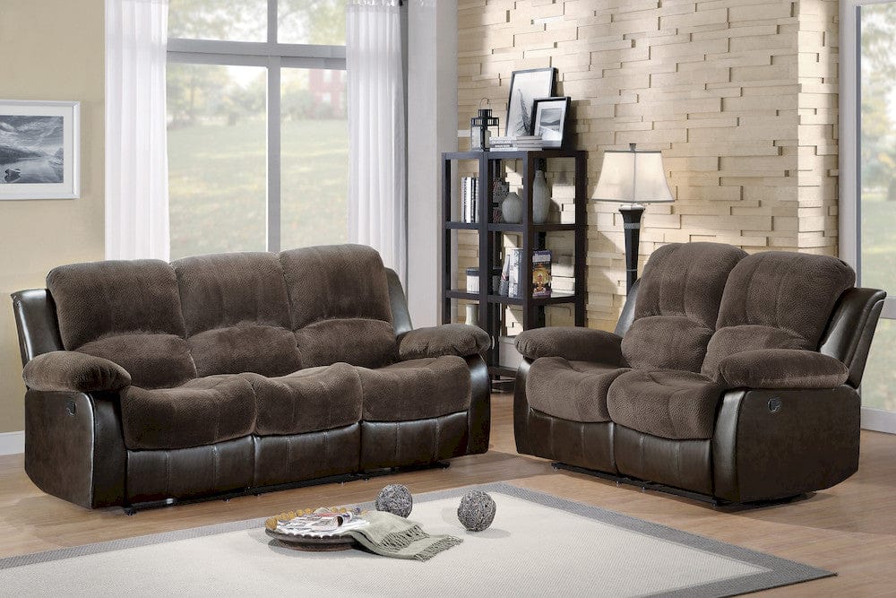 Homelegance  - Cranley Double Reclining Love Seat in chocolate - 9700FCP-2  view 6