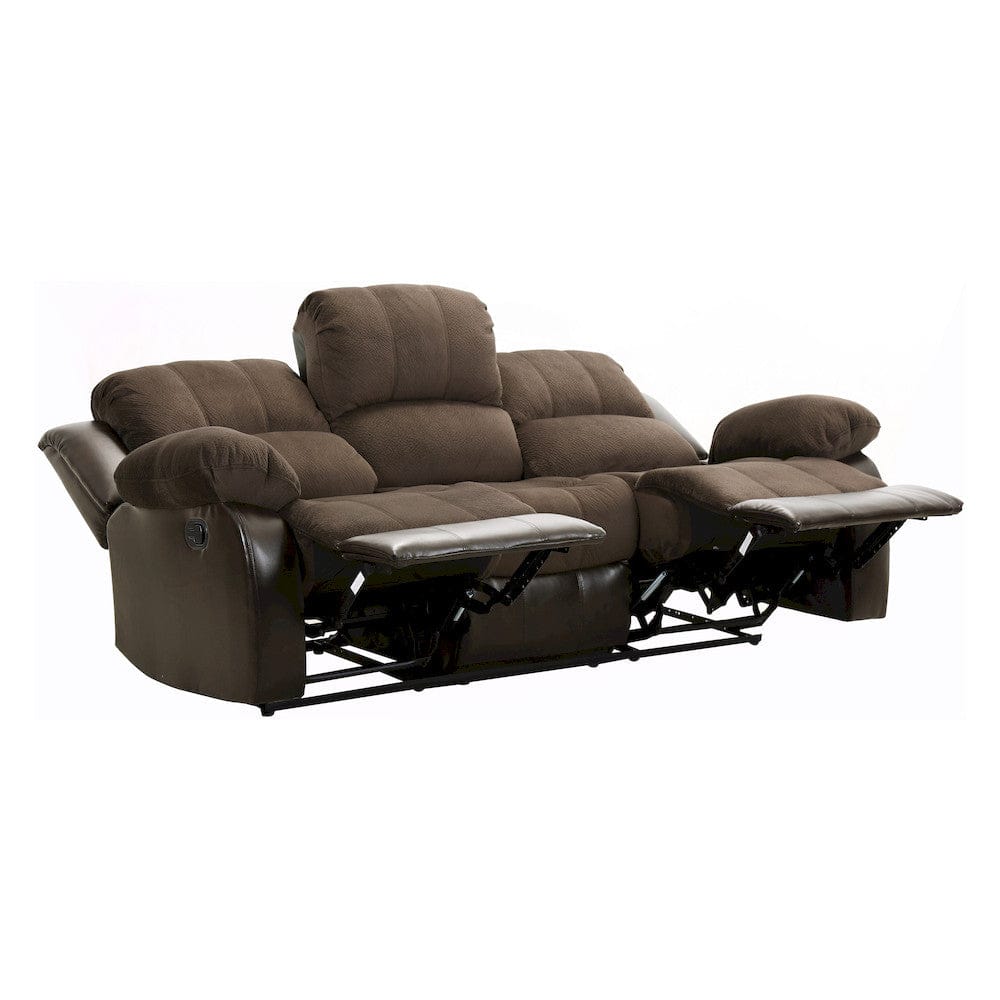 Homelegance  - Cranley Double Reclining Sofa in chocolate - 9700FCP-3  view 2