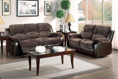 Homelegance  - Cranley Double Reclining Sofa in chocolate - 9700FCP-3  view 4