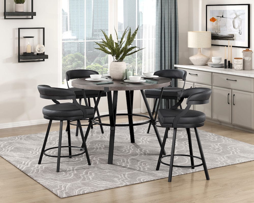 Homelegance  - Crowley Swivel Counter Height Chair in Black - 5565-24BK  view 5