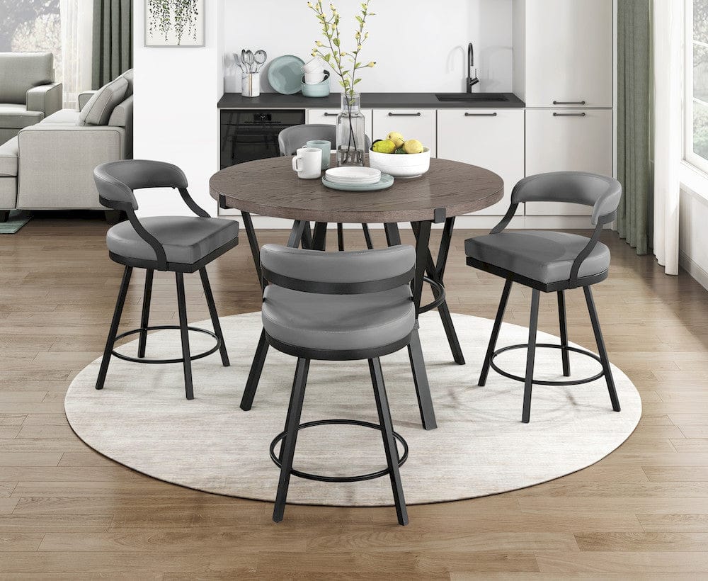 Homelegance  - Crowley Swivel Counter Height Chair in Gray - 5565-24GY  view 6