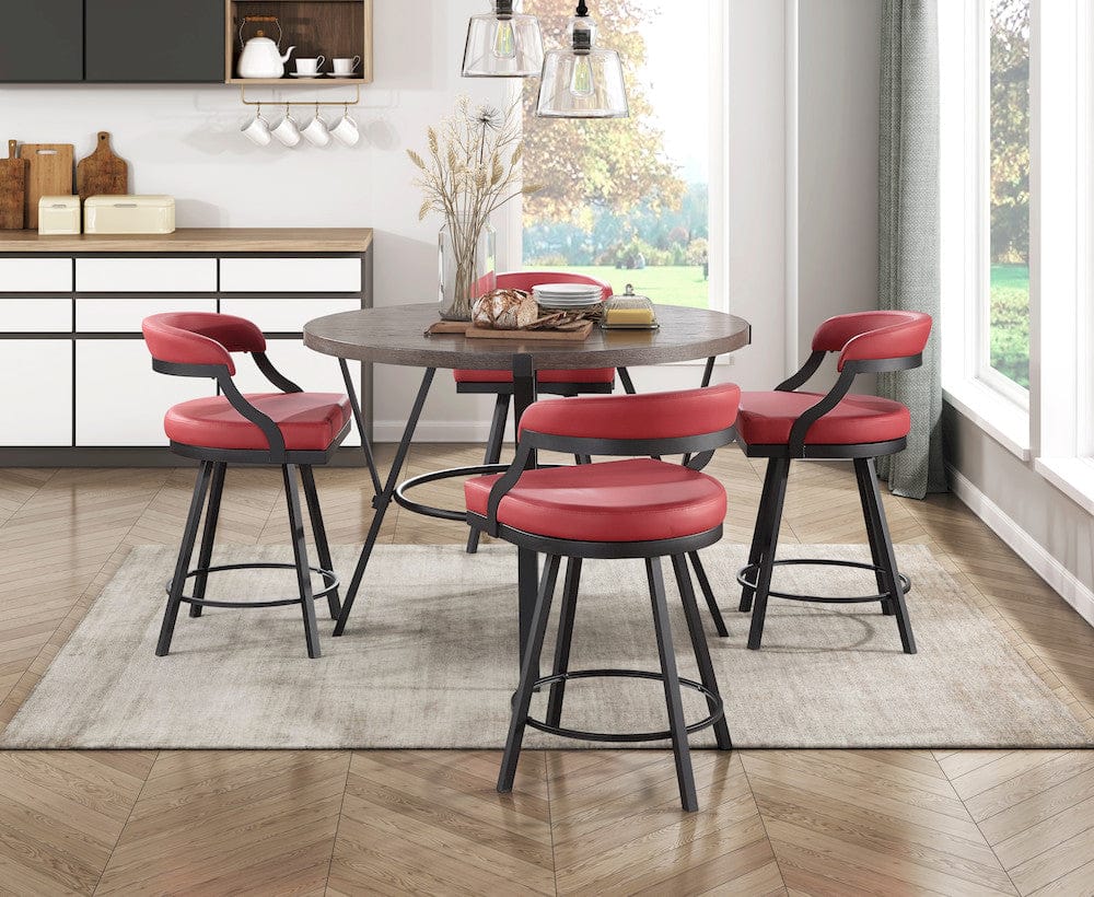 Homelegance  - Crowley Swivel Counter Height Chair in Red - 5565-24RD  view 5