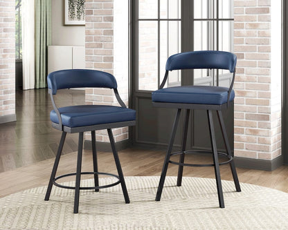 Homelegance  - Crowley Swivel Pub Height Chair in Blue - 5565-29BU  view 6