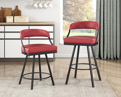 Homelegance  - Crowley Swivel Pub Height Chair in Red - 5565-29RD  view 2